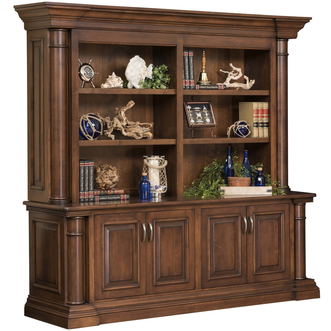 QW Amish Paris Office Double Base & Bookshelf Hutch DWIC-PAR15101515