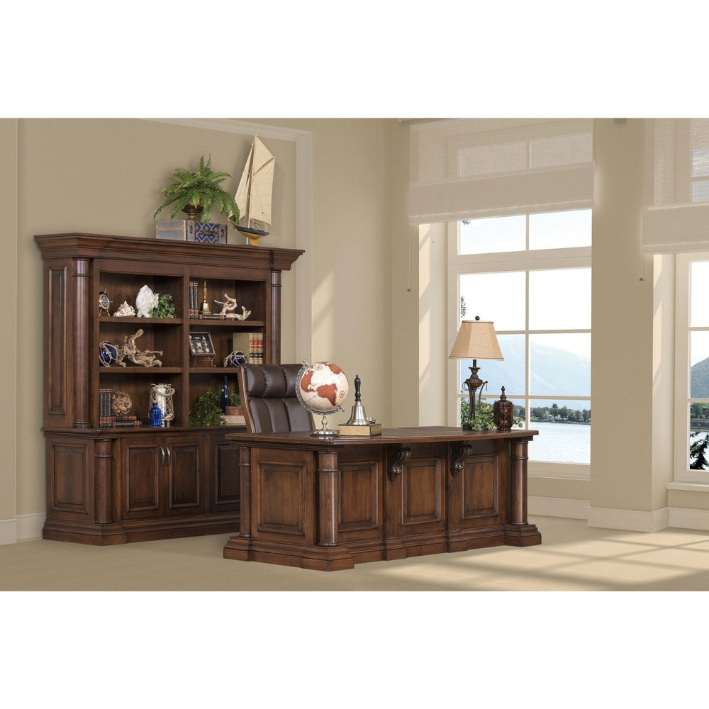 QW Amish Paris Office Double Base & Bookshelf Hutch DWIC-PAR15101515