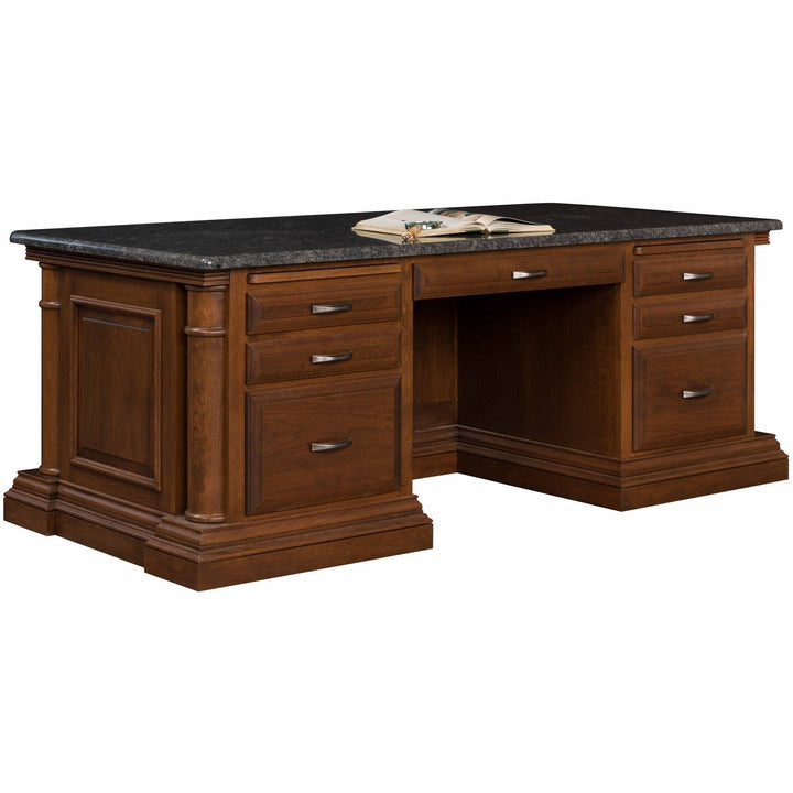 QW Amish Paris Office Executive Desk with Granite Top DWIC-PAR1501GRA