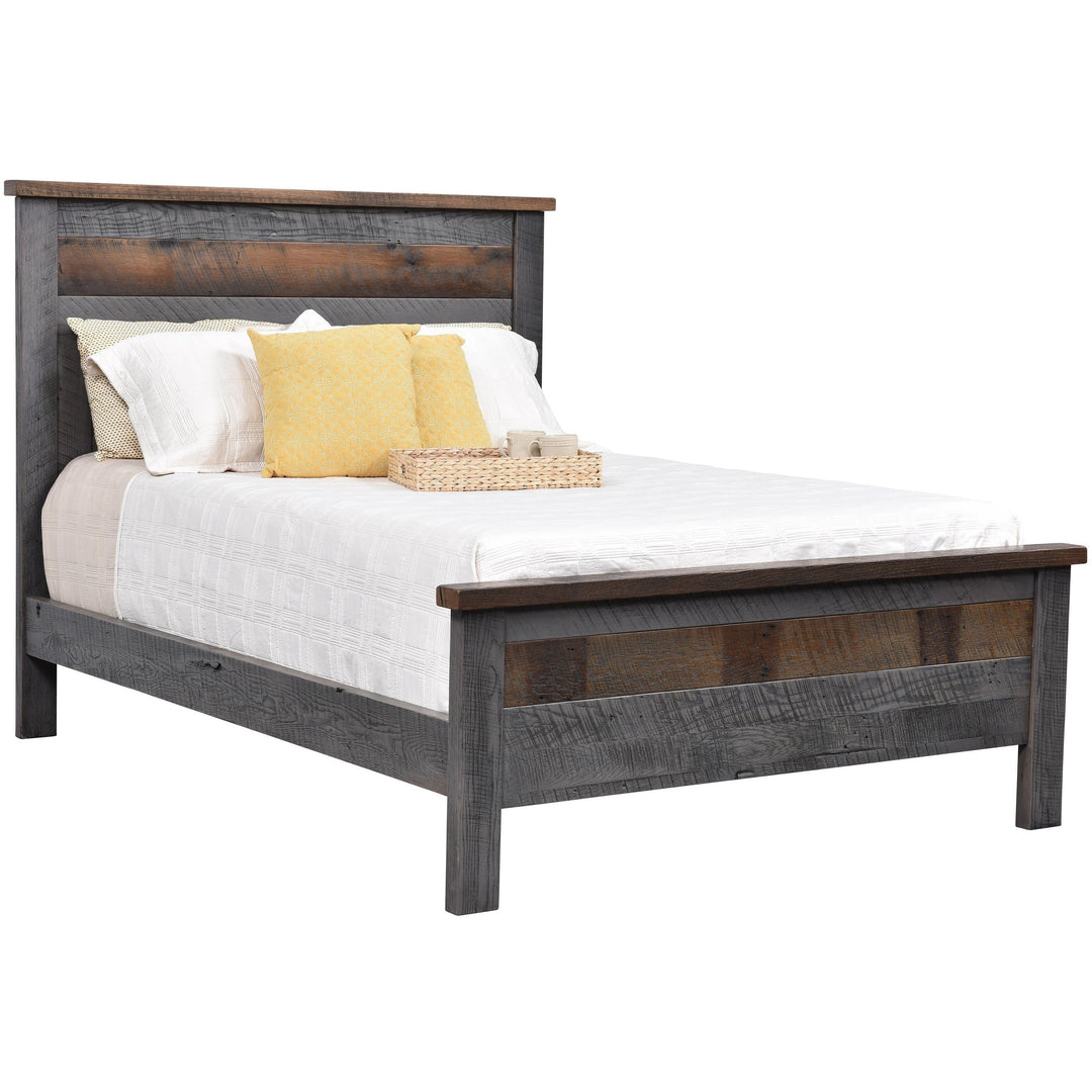 QW Amish Reclaimed Barnwood London Fog Bed BPXW-347-LFBF-2-TONE