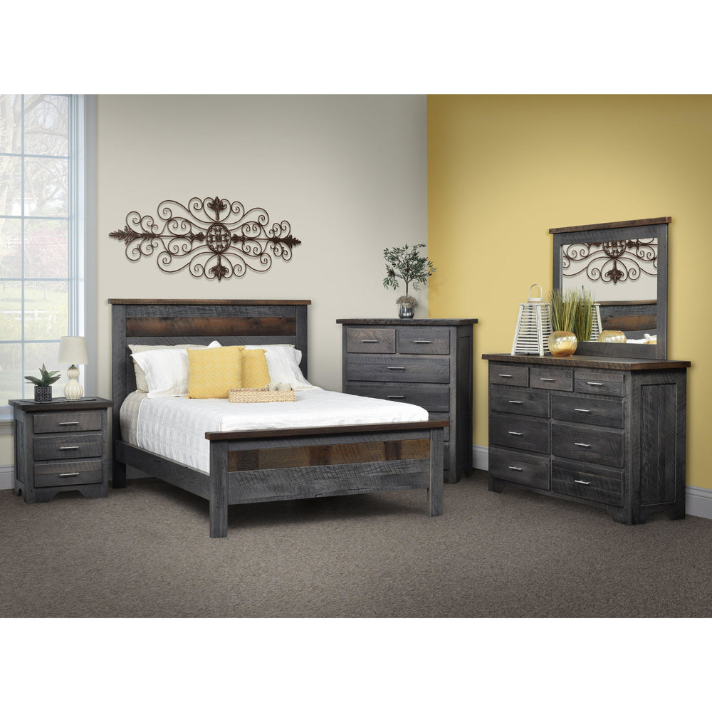 QW Amish Reclaimed Barnwood London Fog Bed BPXW-347-LFBF-2-TONE