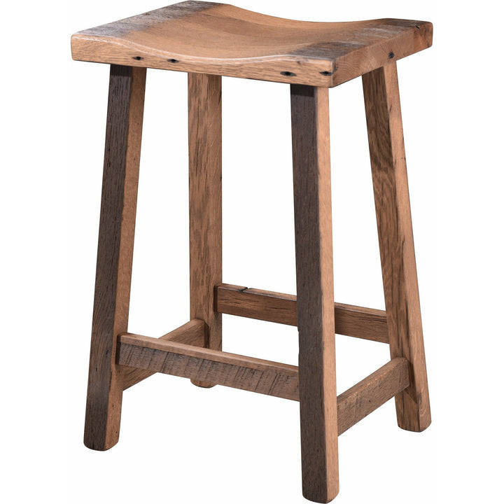 QW Amish Silverton Reclaimed Barnwood Saddle Stool ELNN-URBAN