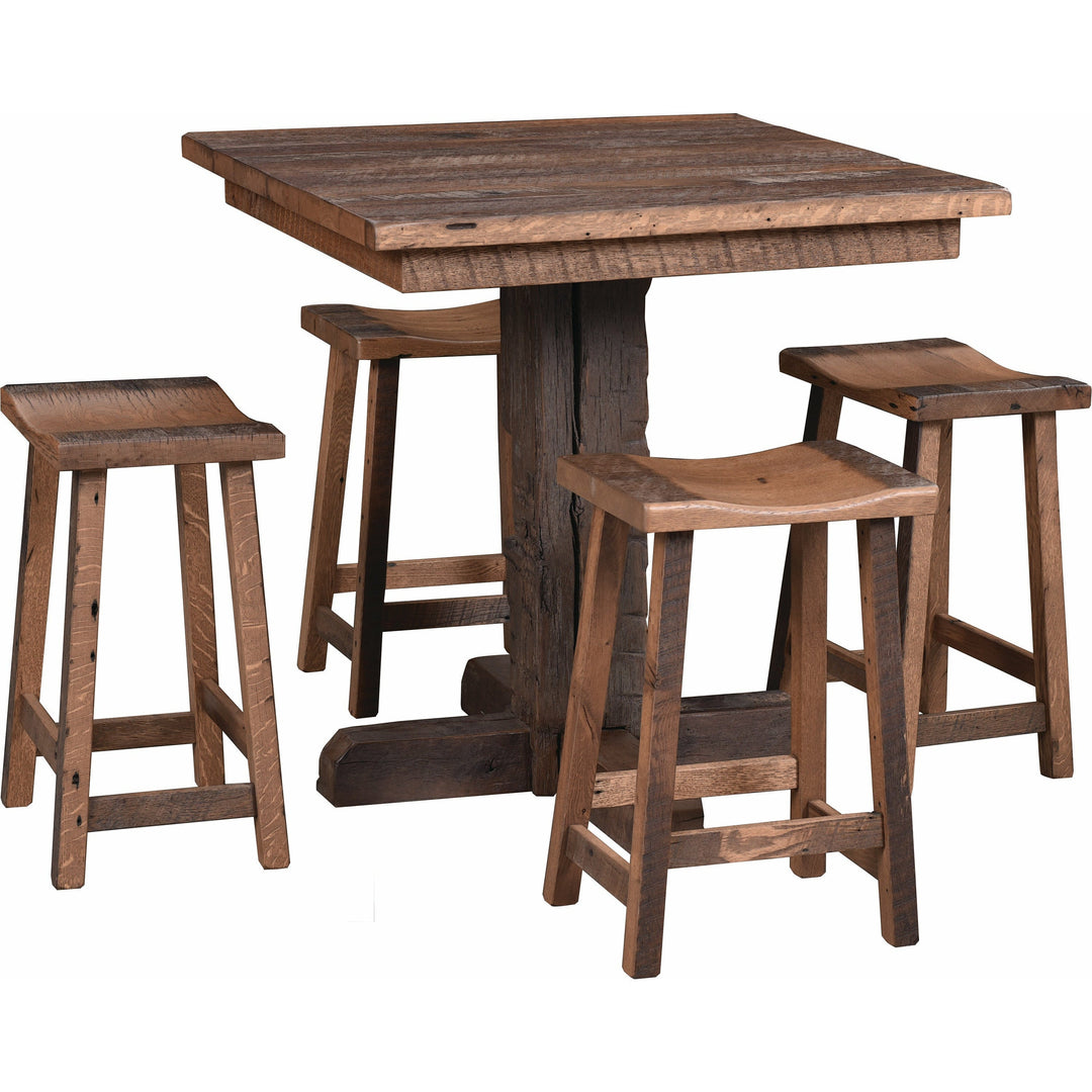 QW Amish Silverton Reclaimed Barnwood Saddle Stool ELNN-URBAN