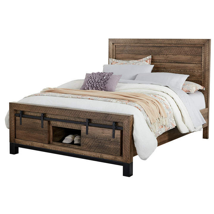 QW Amish Sonoma Rough Sawn Bed w/ Footboard Storage