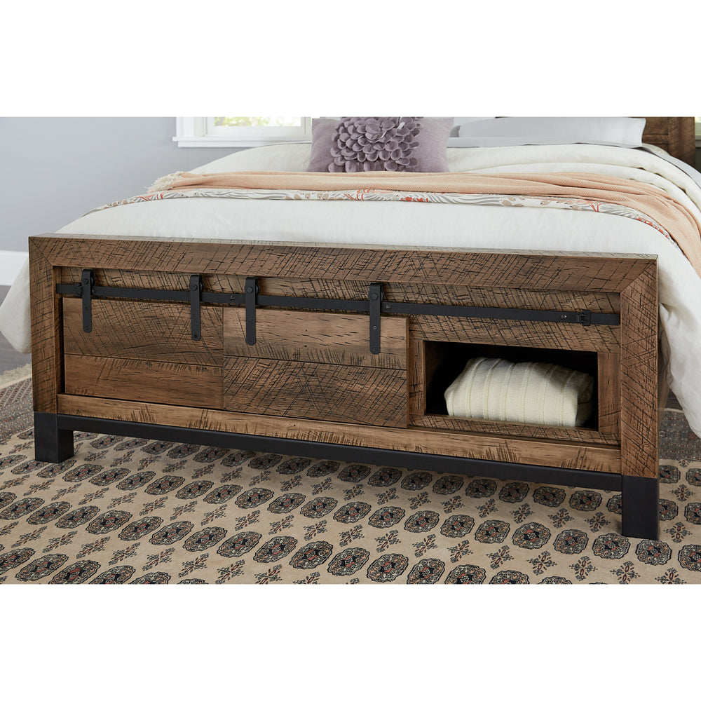 QW Amish Sonoma Rough Sawn Bed w/ Footboard Storage