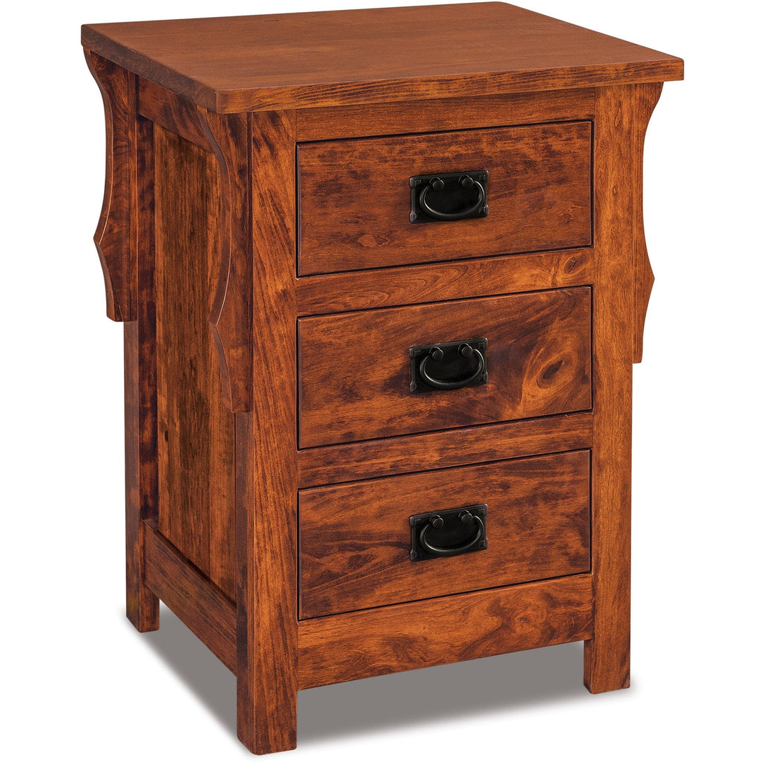 QW Amish Stick Mission 3 Drawer Nightstand