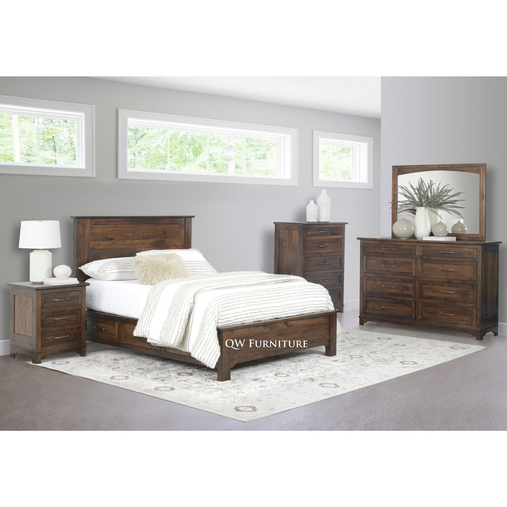 QW Amish Teton Panel Storage Bed