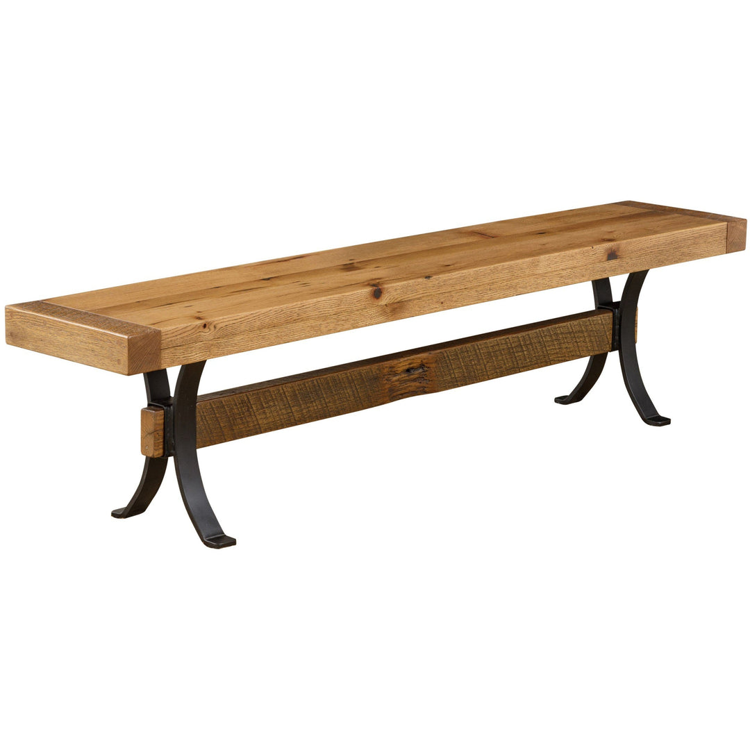 QW Amish Timber Frame Reclaimed Barnwood Bench