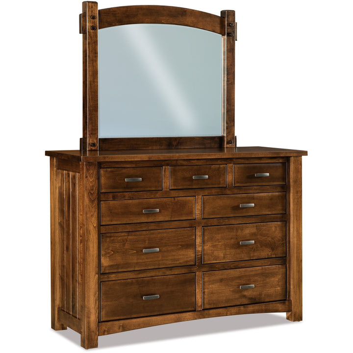 QW Amish Timbra 9 Drawer Dresser and Optional Mirror