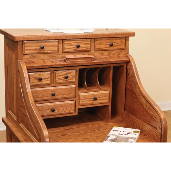 QW Amish Traditional 28" Roll-Top Desk