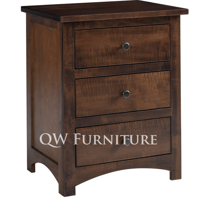 QW Amish Treasure Mission 3 Drawer Nightstand