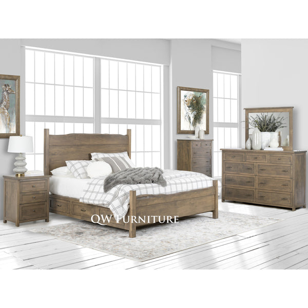 QW Amish Tuscany Live Edge Storage Bed