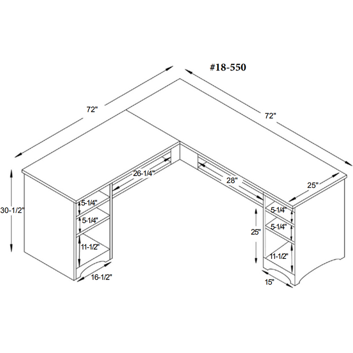 QW Amish Urban Office L-Shape Desk w/ Optional Hutch