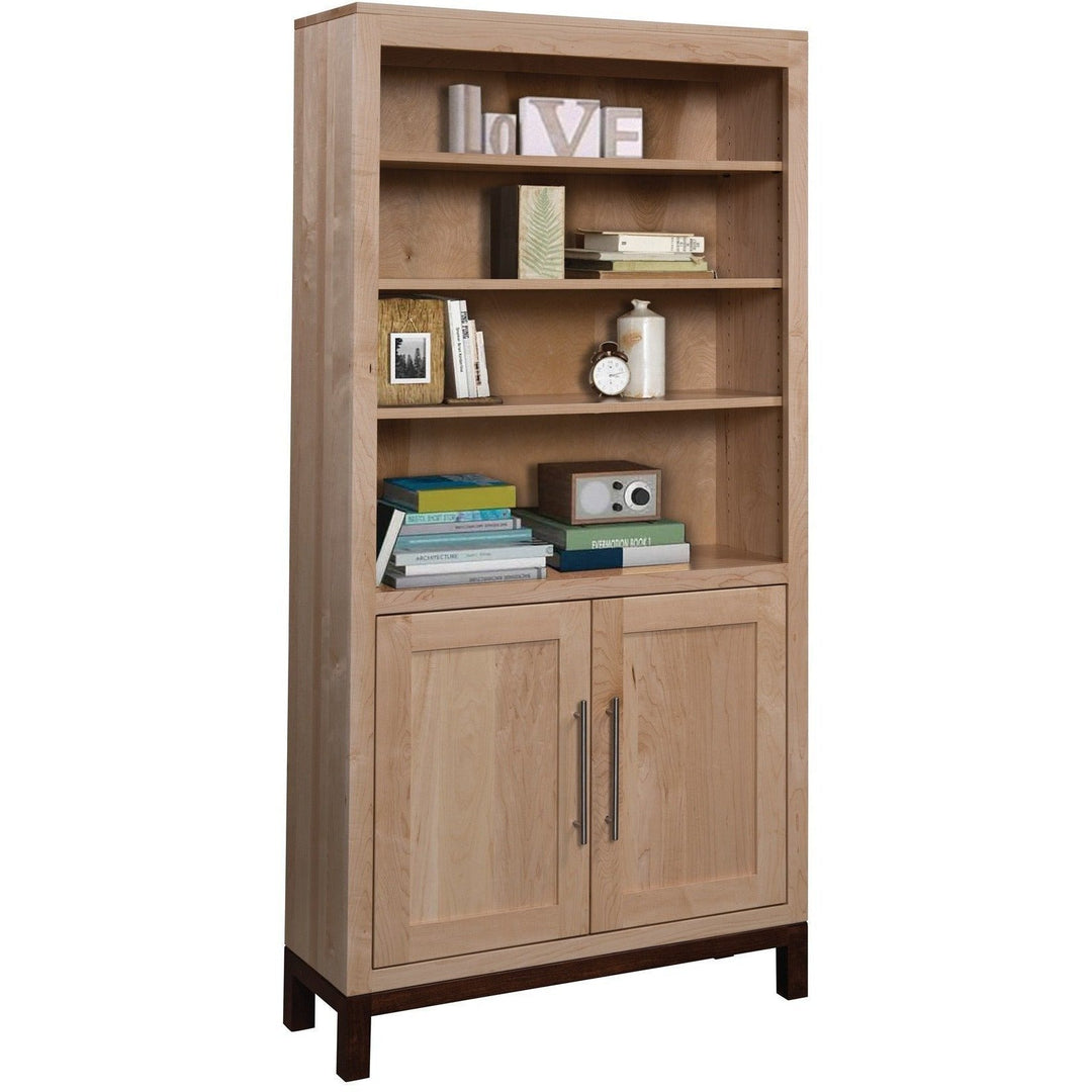 QW Amish Vienna Bookcase 36x72 with Doors ALWO-VA-3672-D