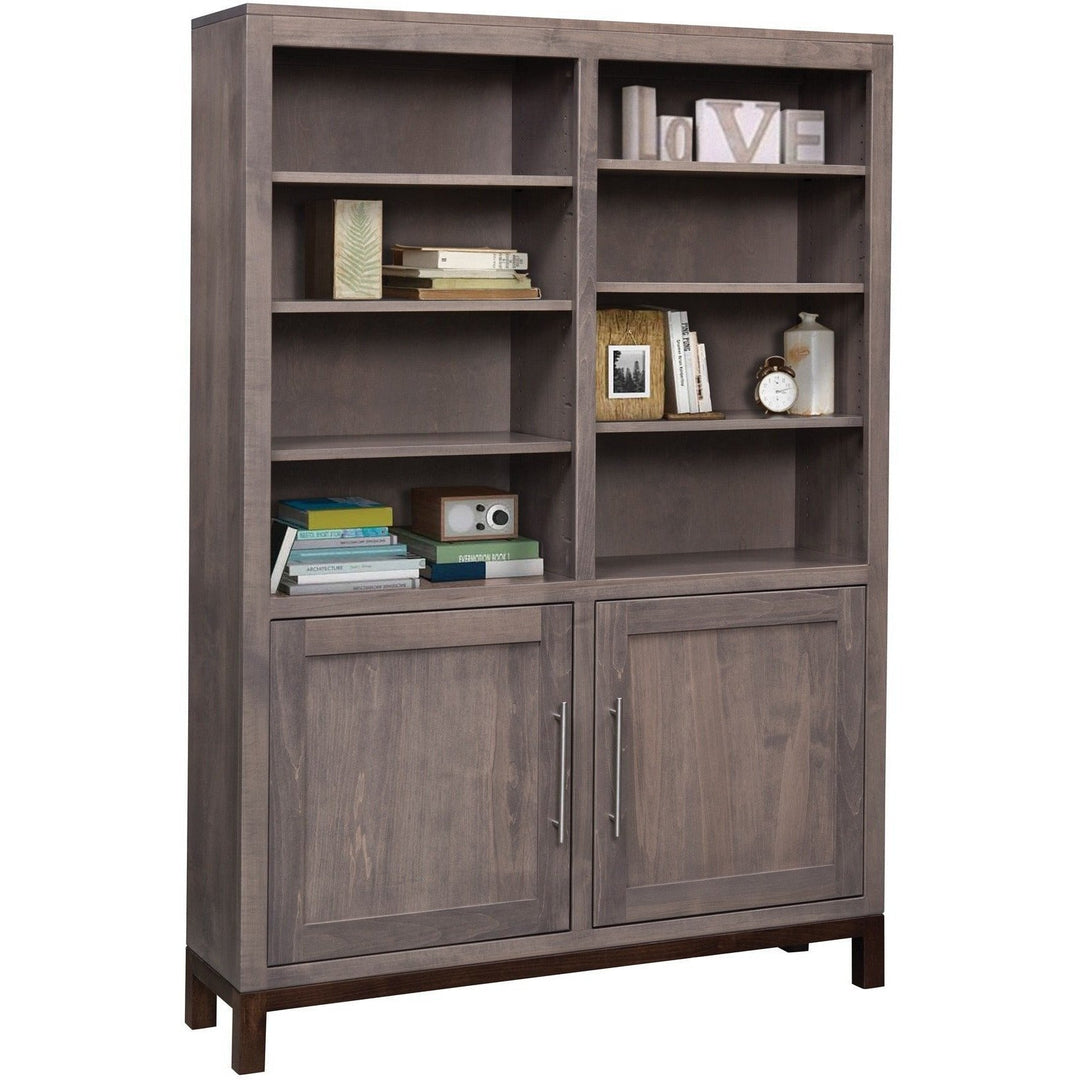 QW Amish Vienna Bookcase 48x72 with Doors ALWO-VA-4872-D