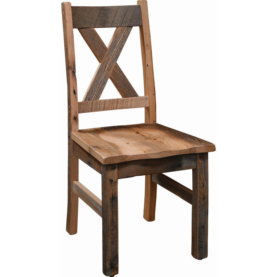 QW Amish Western Railway Reclaimed Barnwood Side Chair MCKD-WRC-520